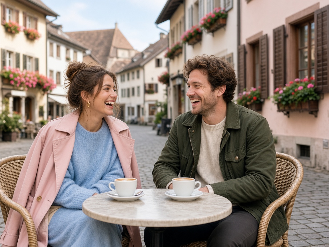 Kaffee an einem kleinen Tisch in der Altstadt